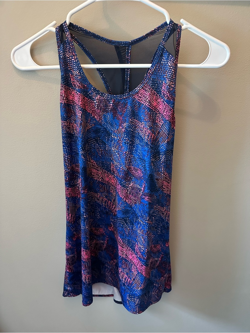 Reebok Blue and Pink Athletic Tank Top